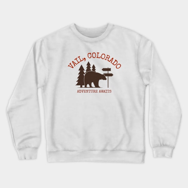 Vail, Colorado Bear Crewneck Sweatshirt by Mountain Morning Graphics